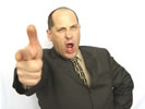 Man pointing finger